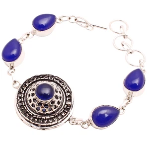 Chalzedon Edelstein Versilbert Armband Handmade Schmuck Geschenk 23 G BR-1000 - Bild 1 von 3