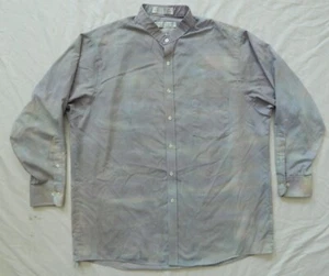 Banded Collar Tie Dye Purple Striped Long Sleeve Button Up Shirt - XL Mens - Picture 1 of 5