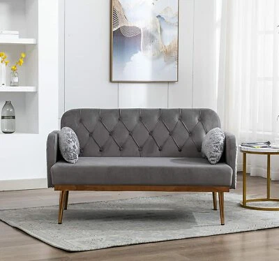 Sofá de terciopelo sofá tapizado sofá cama sillón con detalles sofá sofá sofá sofá con almohadas Foto 1 de 4
