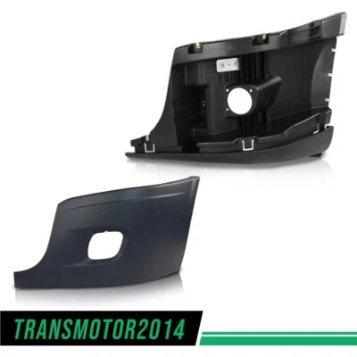 New Bumper Left Reinforcement & Cover W/ Fog Hole Fit For Freightliner Cascadia - Image 1 of 4
