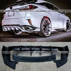 Kit de carrocería difusor labial parachoques trasero negro brillante 4X para Lexus RX350 450h 2016-2019 - Imagen 1 de 12