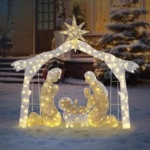 Lighted Outdoor Nativity Scene, 6Ft Nativity Sets for Christmas, Christmas Holy - Picture 1 of 7