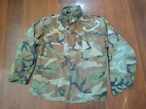 VTG US Army Woodland Camo Field Jacket Coat Cold Weather Size Medium Short - Picture 1 of 7