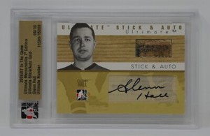 2006-07 In the Game Ultimate Memorabilia 7th Edition Stick/Auto Gold Glenn Hall