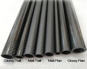 1-2pcs 3K Carbon Fiber Tube OD30mmxID 20 25mm 26mm 27mm 28mm 500mm Roll Wrapped