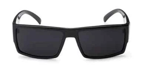 LOCS BLACK RECTANGLE FLAT TOP CHOLO GANGSTER SUNGLASSES DARK BIKER SHADES - Picture 1 of 3
