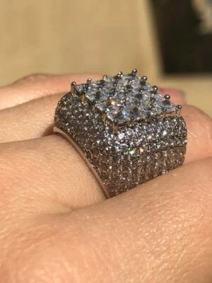 Mens Ring Ice Out 2.5ct Hiphop Iced CZ 14k Gold / Rhodium Pinky Ring size 6-10 - Image 1 of 4