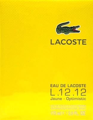 LACOSTE EAU DE LACOSTE L.12.12 JAUNE-OPTIMISTIC EDT SPRAY MEN 5.9 Oz / 175 ml - Image 1 of 4