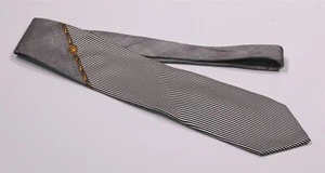 Gianni Versace Seidenkrawatte Vintage 90er grau/schwarz gestreift kariert - Bild 1 von 8