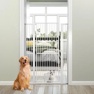 Heavy Duty Extra Tall Pet Gate 150cm Metal Dog Gates with 2 Extension Kits - Picture 1 of 3