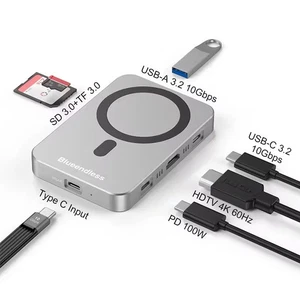 USB Hub with PD Charging NVME M2 SSD Enclosure Type C 8 in1 Hubs Docking Station - Picture 1 of 7