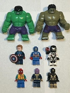 Lego Marvel Minifigure Lot Big Fig Hulk Spider-Man Captain America War Machine - Picture 1 of 8