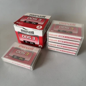 5x Pack MAXELL DDS-3 125m 12GB/24GB Helical Scan 4mm Digital Data Cartridge NEW - Picture 1 of 5