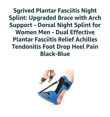 NUEVO Calcetín Férula Nocturna Fascitis Plantar Ajustable Pie Gota Soporte Dolor en los Dedos Foto 1 de 4