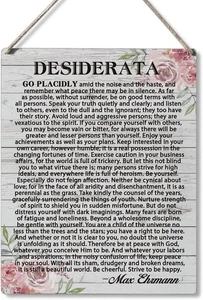 Qious Inspirierende Schilder Geschenk Bauernhaus Desiderata Go Placidly desiderata  - Bild 1 von 4