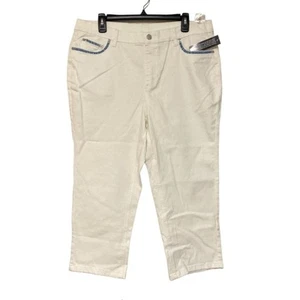 D & Co White Crop Jean Pants Denim Capri - Size 18W - Picture 1 of 5