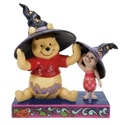 Jim Shore Disney POOH AND PIGLET WITCH HATS - "WINNIE THE BOO!" 6016595