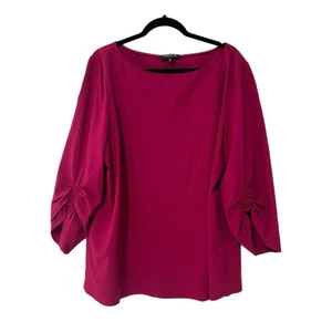 Lafayette 148 New York tunica donna 2x lana elasticizzata lampone collo barca carriera - Foto 1 di 11