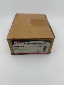 NSi AL4-14 4 AWG 1/4” 1-Hole Aluminum Long Lug – Green AL 4-14 *BOX OF 24* - Picture 1 of 5