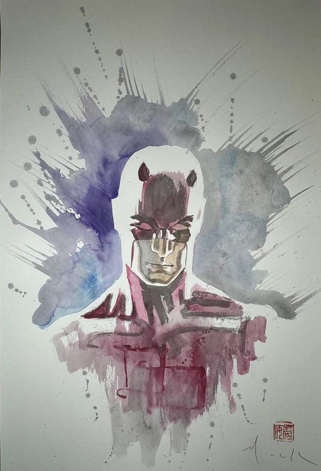 David Mack DAREDEVIL Original Watercolor Painting Marvel Comics Netflix - Image 1 of 1