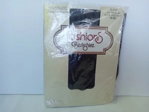 FASHIONS "BERKSHIRE SEAMED BLACK STOCKING 9 1/2 MED POINTED HEEL 100 % NYLON 6-7 - Picture 1 of 8