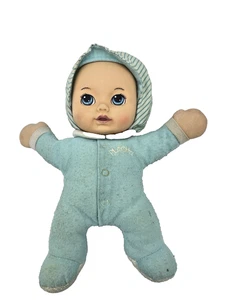 Muñeca de colección Playskool My Very Soft Baby Blue Boy Squeaker Hasbro cara de goma 1990 - Imagen 1 de 9