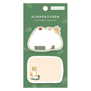 Furukawa Paper Works - Kimama Fusen Sticky Notes - Onigiri Shiba Inu - Picture 1 of 2