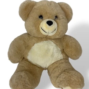 Oso de peluche peluche de peluche marrón claro bronceado crema 19" pulgadas sonriente vintage - Imagen 1 de 7