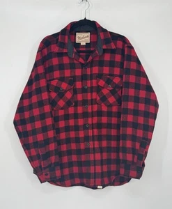 Vtg 90s WoolrichFlannel Jacket Mens Large Wool Lumberjack Buffalo Plaid - Picture 1 of 14