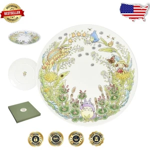Eleganter My Neighbor Totoro Keramikteller - 9,1" Pusteblume Design, mikrowellengeeignet - Bild 1 von 11