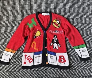 Vintage The Eagle’s Eye MONOPOLY BOARD GAME Strickjacke Damen Gr. Medium RAR! - Bild 1 von 13