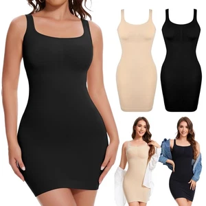 Vestido para mujer Slips modelador corporal completo sin cordones ropa moldeadora control abdomen debajo del vestido EE. UU. - Imagen 1 de 14