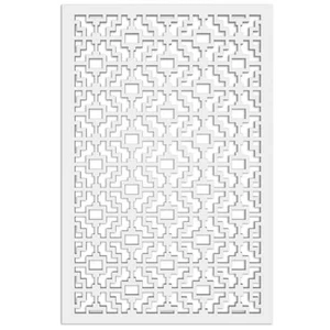 Fret 4 ft. x 32 in. White Vinyl Decorative Screen Panel - Picture 1 of 4