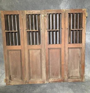 RARE Antique Half Louver Plantation Window Vintage Shutters 37 3/4 X 34 1/4” - Picture 1 of 8