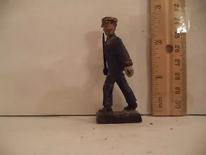 Elastolin Composition German Blue Uniform Toy Soldier Marching with Sword 1940s - Picture 1 of 3