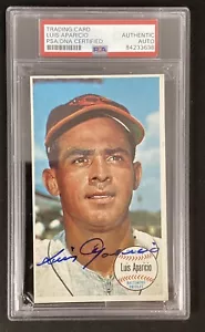Luis Aparicio Signed 1964 Topps Giants #39 Card Orioles Autograph HOF PSA/DNA - Picture 1 of 2