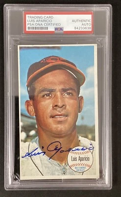 Luis Aparicio Signed 1964 Topps Giants #39 Card Orioles Autograph HOF PSA/DNA - Image 1 of 2