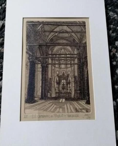 VINTAGE ENGRAVING OR ETCHING OF VENICE SS GIOVANNI E PAOLO VENEZIA AP - Picture 1 of 2