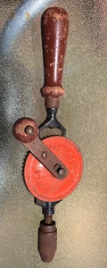 Old Skool School Stanley Stanly Manual Hand Drill Wooden Handles Hole Maker Prop - Picture 1 of 12