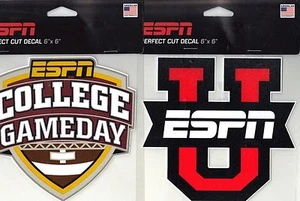 ESPN Perfect Cut Full Color Decal 6" x 6" ESPN U Or College Game Day *New - Picture 1 of 4
