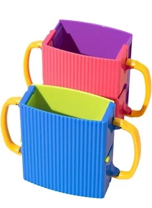 Juice Box Holder Toddlers No Squeeze Pouch & Milk Box Holder 2-Pack Blue & pink - Picture 1 of 6