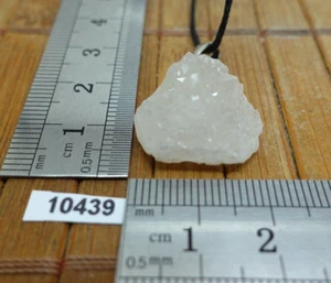 Collier pendentif CRISTAL DE ROCHE druze brut + cordon reglable pierre naturelle - Picture 1 of 4