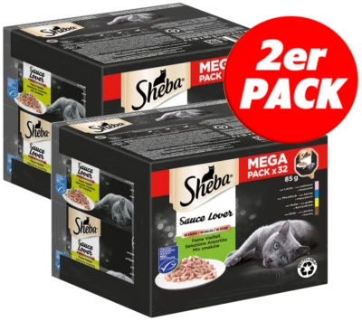 SHEBA Sauce Lover Adult Katzenfutter nass Fisch & Geflügel in Sauce 64 x 85g - Bild 1 von 4