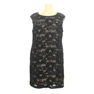 ABITO DA SERBATOIO COMPLETAMENTE FODERATO IN PIZZO NERO $90 NUOVO $90 NUOVO CON ETICHETTE 22W 54" B 1X 2X - Foto 1 di 6