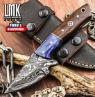 Custom Forged Skinner Knife Twist Damascus Walnut Wood Wooden Bolster Hunting