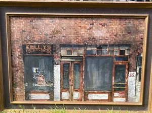 Mid Century Industrial Urban Building Oil Painting Ronald Miller LA Regionalism - Picture 1 of 15