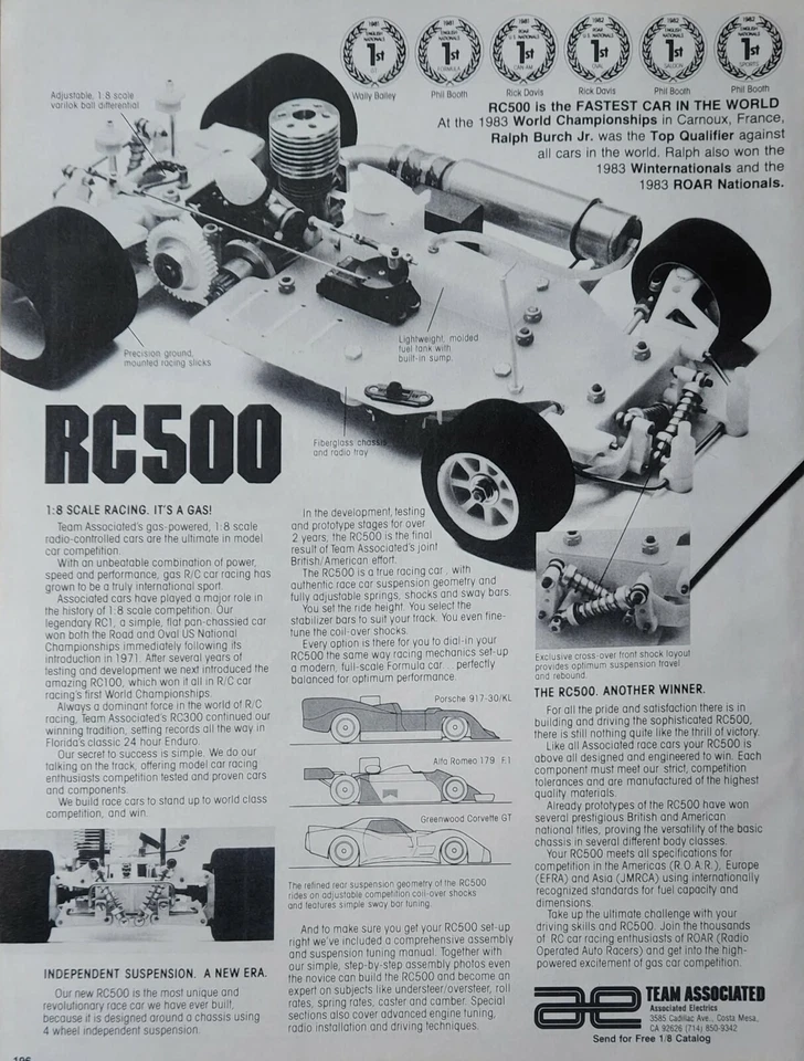 RC500 Team Associated Car Print Ad Ephemera Wall Art Decor 1:8 - Image 1 of 1