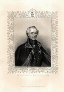 c1850 Hugh Gough, 1er vizconde Gough mariscal de campo grabado en acero retrato - Imagen 1 de 1