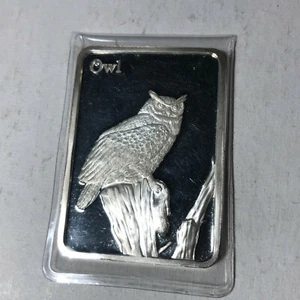 Hamilton Mint, Birds of America, Owl .999 Silver Art Bar - Picture 1 of 2