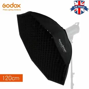UK Godox Softbox 120cm Octagon Honeycomb Grid Softbox For Studio Flash Lighting - Picture 1 of 11